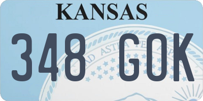 KS license plate 348GOK