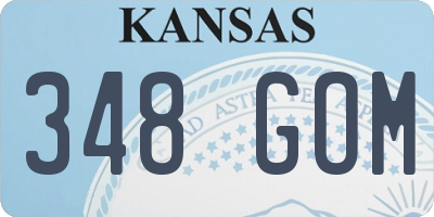 KS license plate 348GOM