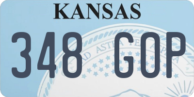 KS license plate 348GOP