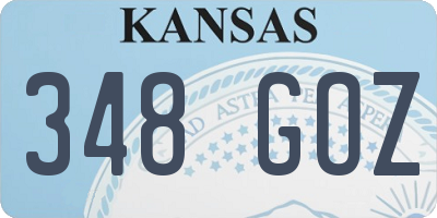 KS license plate 348GOZ