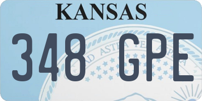 KS license plate 348GPE