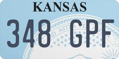 KS license plate 348GPF