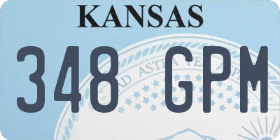 KS license plate 348GPM