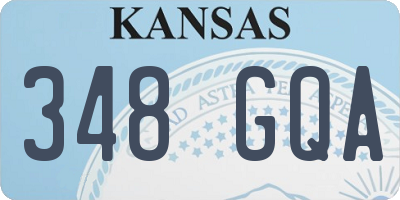 KS license plate 348GQA