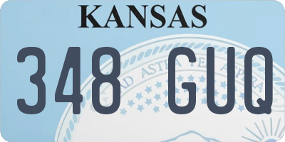 KS license plate 348GUQ