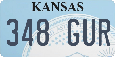 KS license plate 348GUR