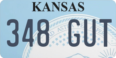 KS license plate 348GUT
