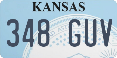 KS license plate 348GUV