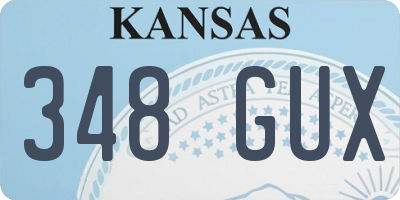 KS license plate 348GUX
