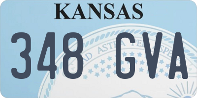 KS license plate 348GVA