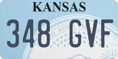 KS license plate 348GVF