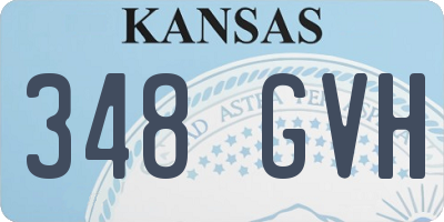 KS license plate 348GVH