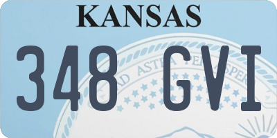 KS license plate 348GVI