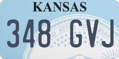 KS license plate 348GVJ