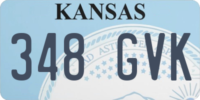 KS license plate 348GVK