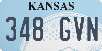 KS license plate 348GVN