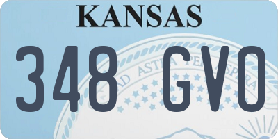 KS license plate 348GVO