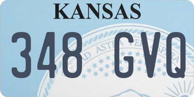 KS license plate 348GVQ