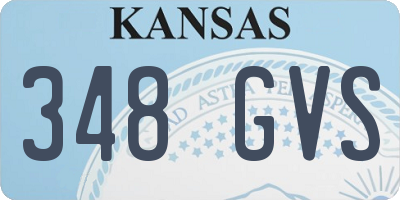 KS license plate 348GVS