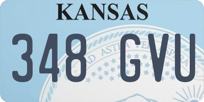 KS license plate 348GVU