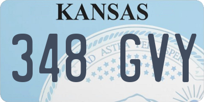 KS license plate 348GVY