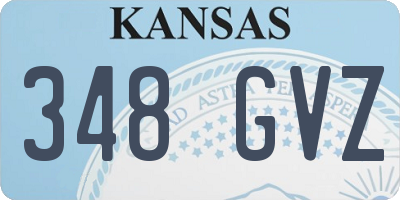 KS license plate 348GVZ