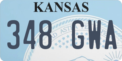 KS license plate 348GWA
