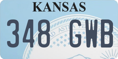 KS license plate 348GWB