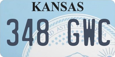 KS license plate 348GWC