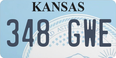 KS license plate 348GWE