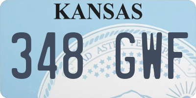 KS license plate 348GWF