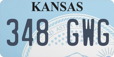 KS license plate 348GWG