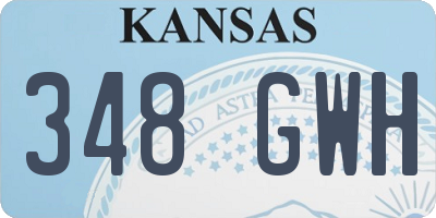 KS license plate 348GWH