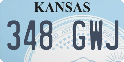 KS license plate 348GWJ