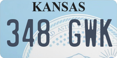 KS license plate 348GWK