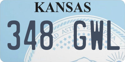 KS license plate 348GWL