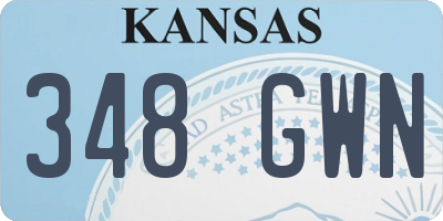 KS license plate 348GWN