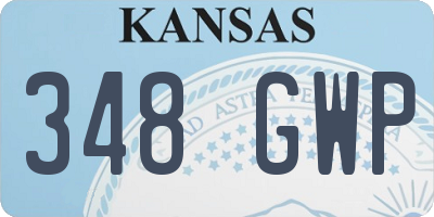 KS license plate 348GWP