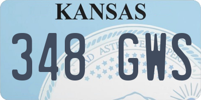 KS license plate 348GWS