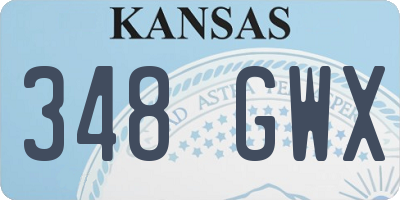 KS license plate 348GWX