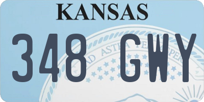KS license plate 348GWY