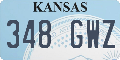 KS license plate 348GWZ