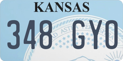 KS license plate 348GYO