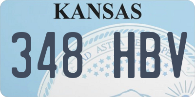 KS license plate 348HBV
