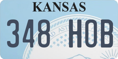 KS license plate 348HOB