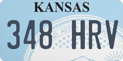 KS license plate 348HRV