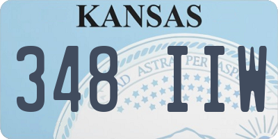 KS license plate 348IIW