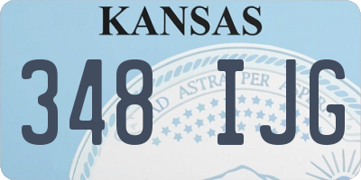 KS license plate 348IJG
