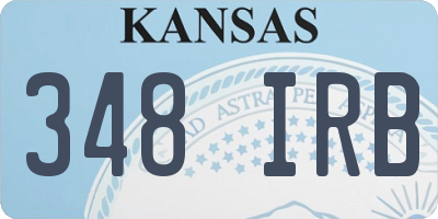 KS license plate 348IRB