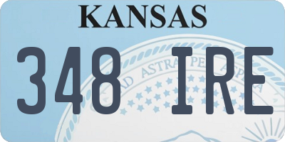 KS license plate 348IRE